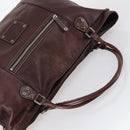 GUCCI Tote Bag Leather Brown Silver 189680 Auth bs29589-6