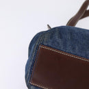 CHANEL Shoulder Bag Denim Blue Brown CC Auth bs29592-9