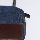 CHANEL Shoulder Bag Denim Blue Brown CC Auth bs29592-14