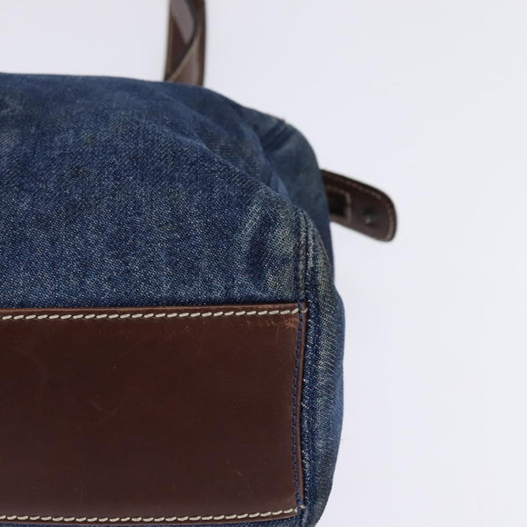 CHANEL Shoulder Bag Denim Blue Brown CC Auth bs29592