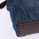 CHANEL Shoulder Bag Denim Blue Brown CC Auth bs29592-15