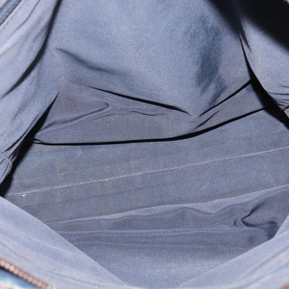 CHANEL Shoulder Bag Denim Blue Brown CC Auth bs29592