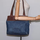 CHANEL Shoulder Bag Denim Blue Brown CC Auth bs29592-20