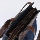 CHANEL Shoulder Bag Denim Blue Brown CC Auth bs29592-6