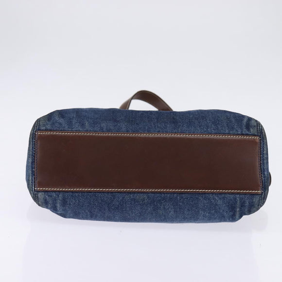 CHANEL Shoulder Bag Denim Blue Brown CC Auth bs29592