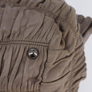 PRADA Gathered Hand Bag Leather Gray Silver Auth bs29593-16