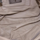 PRADA Gathered Hand Bag Leather Gray Silver Auth bs29593-11