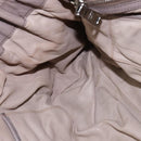 PRADA Gathered Hand Bag Leather Gray Silver Auth bs29593-19