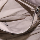 PRADA Gathered Hand Bag Leather Gray Silver Auth bs29593-20