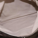 PRADA Gathered Hand Bag Leather Gray Silver Auth bs29593-21