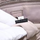 PRADA Gathered Hand Bag Leather Gray Silver Auth bs29593-12