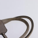 PRADA Gathered Hand Bag Leather Gray Silver Auth bs29593-8