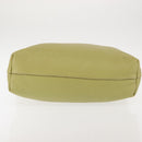 PRADA Hand Bag Leather Green Gold Auth bs29596-10