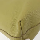 PRADA Hand Bag Leather Green Gold Auth bs29596-13