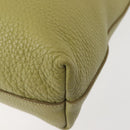 PRADA Hand Bag Leather Green Gold Auth bs29596-14