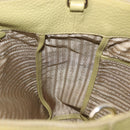 PRADA Hand Bag Leather Green Gold Auth bs29596-19