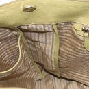 PRADA Hand Bag Leather Green Gold Auth bs29596-20