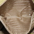 PRADA Hand Bag Leather Green Gold Auth bs29596-21