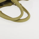 PRADA Hand Bag Leather Green Gold Auth bs29596-8