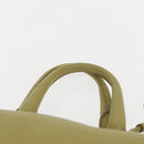 PRADA Hand Bag Leather Green Gold Auth bs29596-9