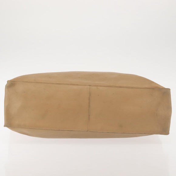 CHANEL COCO Mark Chain Tote Bag Lamb Skin Beige Gold CC Auth bs29597