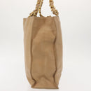 CHANEL COCO Mark Chain Tote Bag Lamb Skin Beige Gold CC Auth bs29597-4