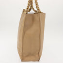 CHANEL COCO Mark Chain Tote Bag Lamb Skin Beige Gold CC Auth bs29597-5