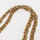 CHANEL COCO Mark Chain Tote Bag Lamb Skin Beige Gold CC Auth bs29597-14