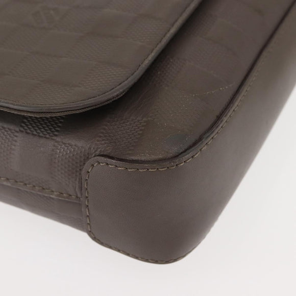 LOUIS VUITTON Damier Infini District PM Shoulder Bag Gray N41485 Auth bs29610