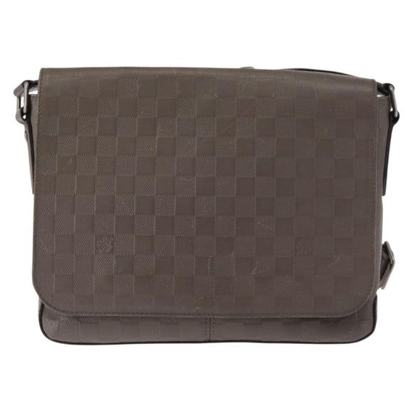 LOUIS VUITTON Damier Infini District PM Shoulder Bag Gray N41485 Auth bs29610