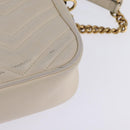 GUCCI GG Marmont Shoulder Bag Leather White Gold 447632 Auth bs29614-16