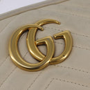 GUCCI GG Marmont Shoulder Bag Leather White Gold 447632 Auth bs29614-17