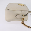 GUCCI GG Marmont Shoulder Bag Leather White Gold 447632 Auth bs29614-4