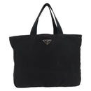 PRADA Tote Bag Nylon Black Silver Auth bs29615-13