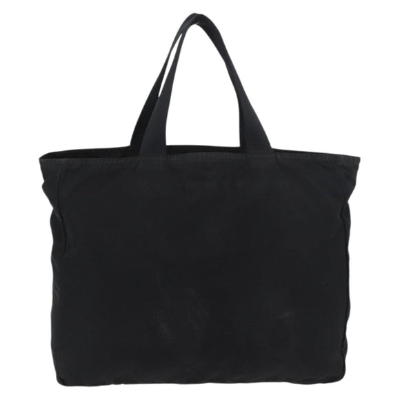 PRADA Tote Bag Nylon Black Silver Auth bs29615
