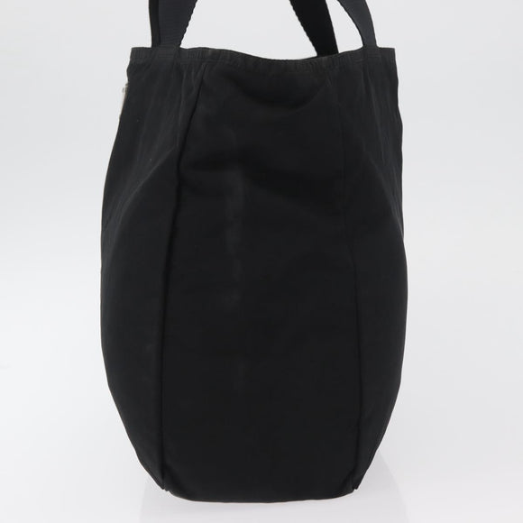 PRADA Tote Bag Nylon Black Silver Auth bs29615