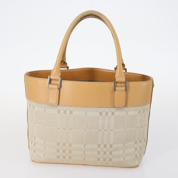 BURBERRY Nova Check Tote Bag Canvas 4Set Beige Auth bs29616