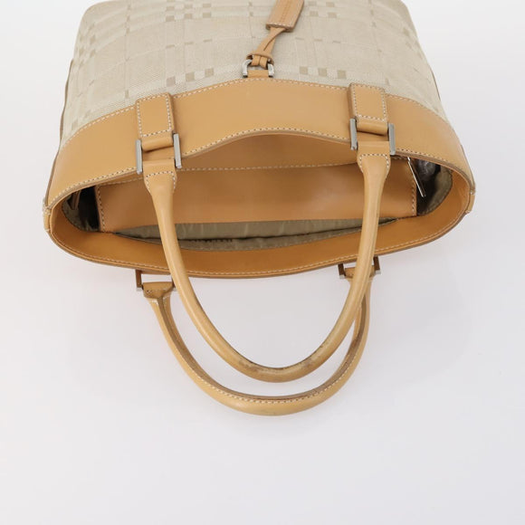 BURBERRY Nova Check Tote Bag Canvas 4Set Beige Auth bs29616