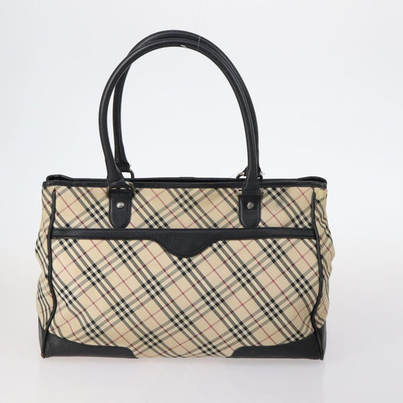 BURBERRY Nova Check Tote Bag Canvas 4Set Beige Auth bs29616