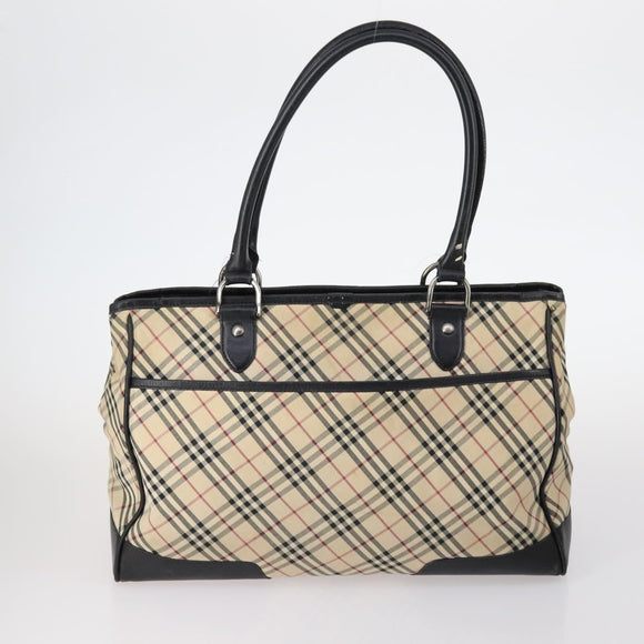 BURBERRY Nova Check Tote Bag Canvas 4Set Beige Auth bs29616