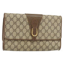 GUCCI GG Supreme Clutch Bag Beige Gold 89 02 050 Auth bs29617-1