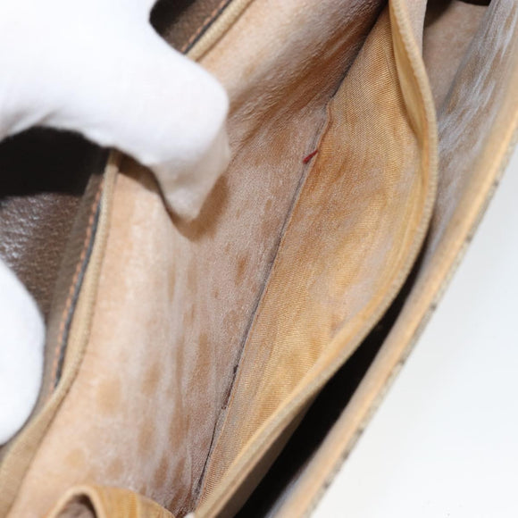 GUCCI GG Supreme Clutch Bag Beige Gold 89 02 050 Auth bs29617