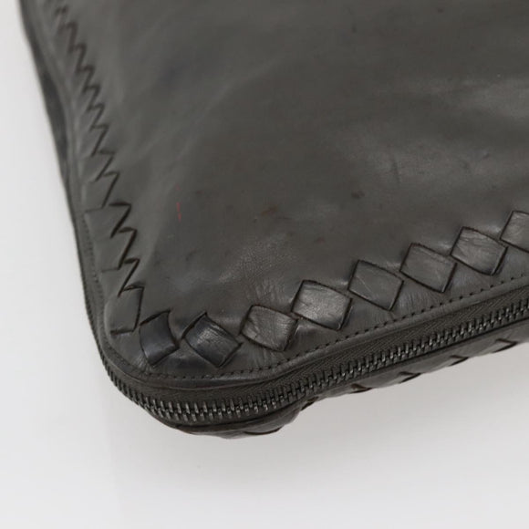 BOTTEGA VENETA INTRECCIATO Tote Bag Leather Gray Auth bs29618