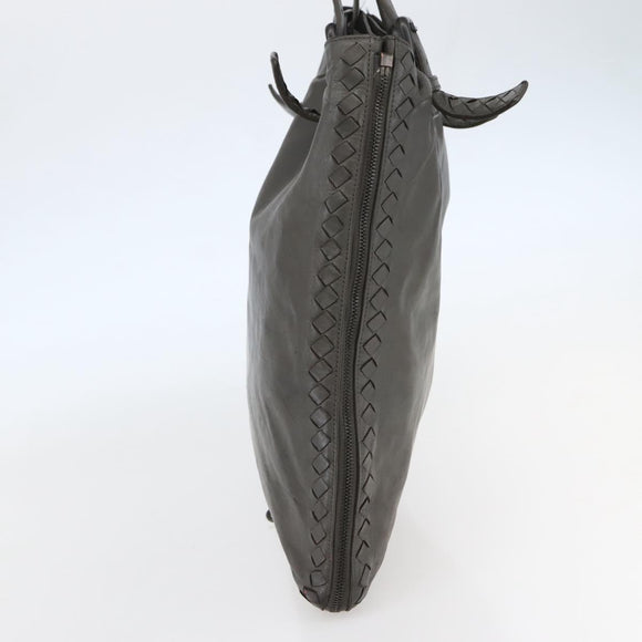 BOTTEGA VENETA INTRECCIATO Tote Bag Leather Gray Auth bs29618