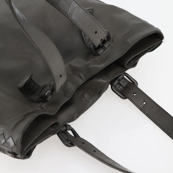 BOTTEGA VENETA INTRECCIATO Tote Bag Leather Gray Auth bs29618