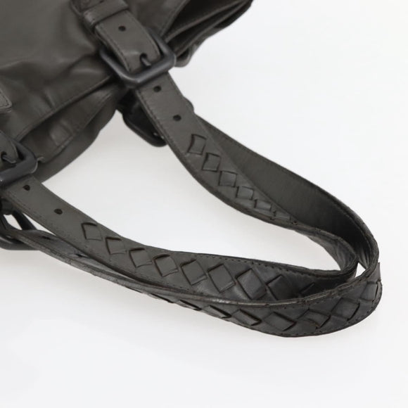 BOTTEGA VENETA INTRECCIATO Tote Bag Leather Gray Auth bs29618