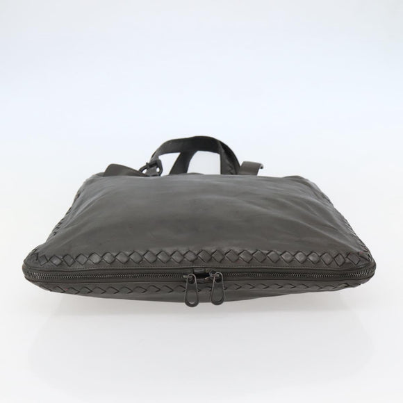 BOTTEGA VENETA INTRECCIATO Tote Bag Leather Gray Auth bs29618