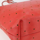 FENDI Tote Bag Punching Leather Orange Gold Auth bs29620-16