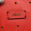 FENDI Tote Bag Punching Leather Orange Gold Auth bs29620-17