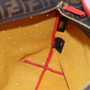 FENDI Tote Bag Punching Leather Orange Gold Auth bs29620-18